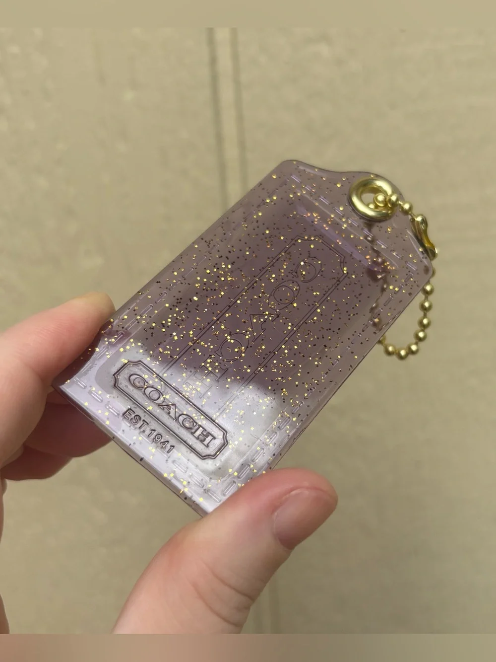 Vintage Coach Purple Gold Glitter XL Hang Tag